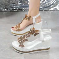 Glitter Butterfly Embellished Open Toe Sandals - Image 13