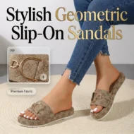 Stylish Geometric Pattern Slip-On Sandals