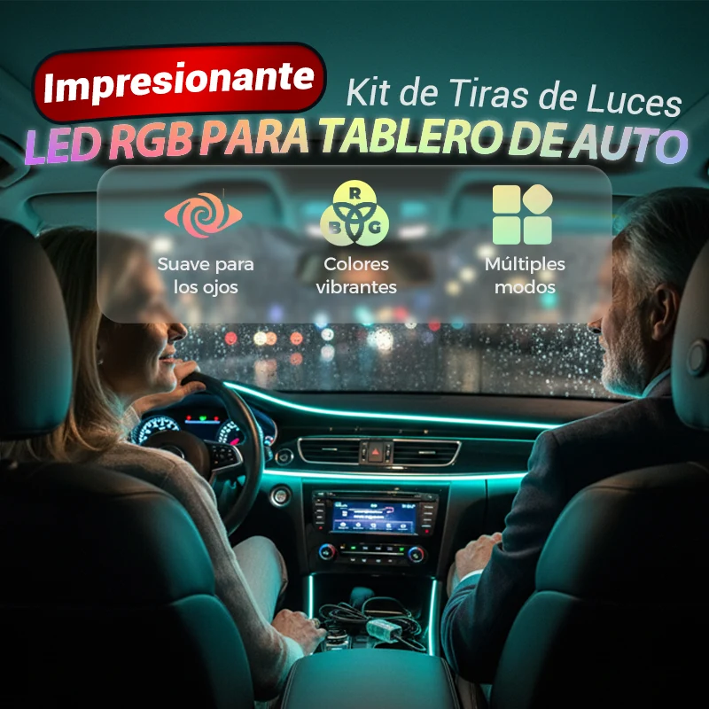 RGB LED Strip Light Kit for Car Dashboards