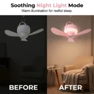 Rechargeable Hanging Fan with LED Night Light - Image 4