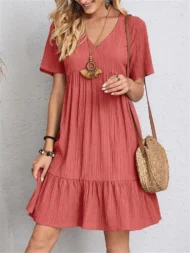 🔥Hot Sale 49% OFF💝Retro V-neck Loose Casual Dress - Image 2