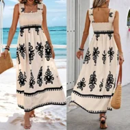 Women’s Summer Print Sleeveless Flowy Long Dress - Image 2