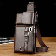 Men's Portable Business-Style Leather Waist Bag - Image 11