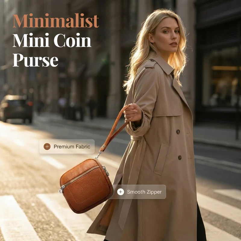 Minimalist Mini Coin Purse with Wrist Strap