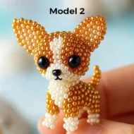Colorful Beaded 3D Dog Model Kit - Image 2