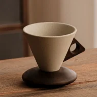 Vintage Coffee Mug with Wooden Handle & Saucer - Image 10