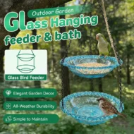 💞50K+ SOLD!🐦🌧️Vintage-Style Bird Feeder with Bath – Hangs anywhere, easy to fill. Attracts robins & blue tits. Perfect for nature lovers. 🏡✨