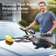 🚗 Extendable Car Wash Brush – 60" Long Handle, 360° Clean! ✨ Reach higher, scrub smarter – gentle on paint, tough on dirt! 🧼💦 - Image 6