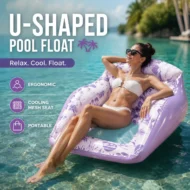 🏖️ LIMITED-TIME 50% OFF! ✨ U-Shaped Inflatable Pool Float – Ergonomic, Cooling Mesh Seat, Portable 🌴