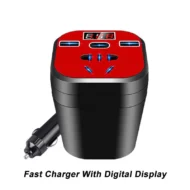 📢📢49%  OFF !! ⏰Car Mounted Cup Type Inverter Converter QC Charger - Image 9