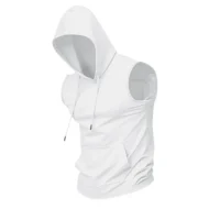 🔥 Sleeveless Hooded Sports Top💧 Moisture-wicking · Quick-drying and friction-resistant🧢 Hooded for sun protection and wind resistance · 🏋️ Perfect for weightlifting, running, or casual wear - Image 12