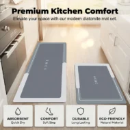 Quick-Dry Diatomaceous Earth Kitchen Mat Set
