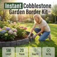 Easy Install Cobblestone Garden Border - 5M Edging Kit