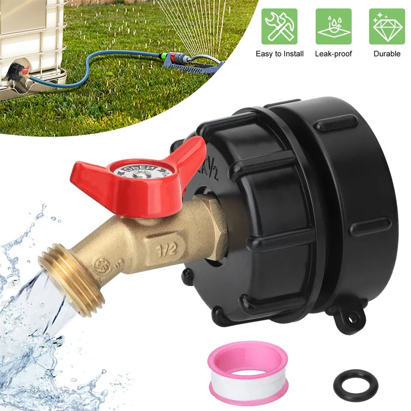 IBC Tote Tank Adapter with Brass Ball Valve