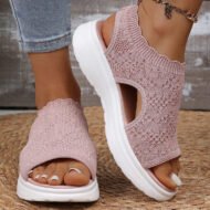 ⏳LAST DAY SALE ONLY ￡12.99!!💐 Women's Breathable Knit Platform Sandals – Air-permeable knit upper, cushioned sole & lightweight comfy summer footwear ✨ - Image 5