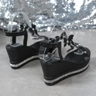Glitter Butterfly Embellished Open Toe Sandals - Image 10