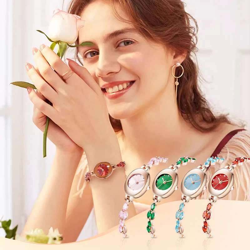 ✨2025 New Design🎀⌚Women's Colored Zircon Bracelet Watch