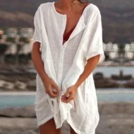Women's Summer Cotton Casual Loose Short sleeve shirt - Image 3