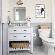 Cute Cat Bathroom Decor Sign - Image 6