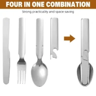4-in-1 Stainless Steel Portable Cutlery Set - Image 6