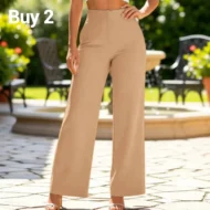 Women’s Solid Color Casual Wide Leg Pants - Image 19