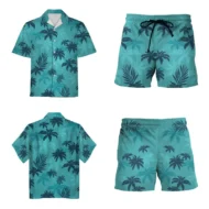 Men’s Tropical Print Shirt and Pants - Image 8