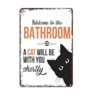 Cute Cat Bathroom Decor Sign - Image 11