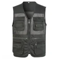 Men's V-Neck Multi-Pocket Mesh Vest - Image 8