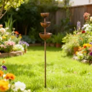 ☔️3-Tier Rustic Metal Bird Feeder & Drinker Stake🐦 - Image 8