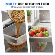Foldable Sink Strainer Rack with Filter Nets - Image 6