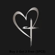 Glitter Heart Cross Car Decal Sticker - Image 16