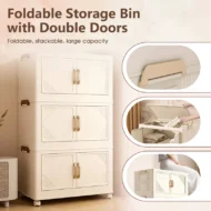 🔥 50% OFF! ✨ Foldable Storage Box with Lid – 1–5 Layers, Wheels & Magnetic Door | Stackable Organizer for Kitchen, Bathroom & Bedroom 🗄️