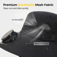 Solar-Powered Wide-Brim Shade Fan Hat - Image 9