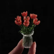 Miniature Colored Glass Flower Figurine Set - Image 11