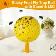 Sticky Fruit Fly Trap Ball with Stand & LED