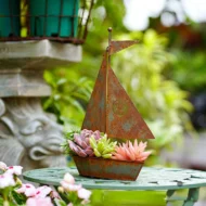 ⛵ 50% OFF NOW! 🌱 Rustic Sailboat Metal Planter – Handcrafted, weather-resistant & perfect for succulents, herbs or flowers – charming garden or shelf decor 🏡 - Image 2
