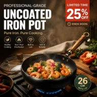 Professional-Grade Uncoated Iron Pot – 50% OFF Today! ⏳