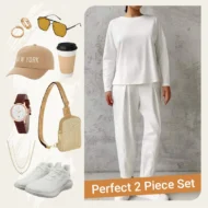 Round-Neck Long-Sleeved Top ＆ Pants 2-Piece Set - Image 13