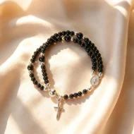 Double-Wrap Rosary Beaded Bracelet - Image 16