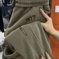 Women's Warm Drawstring Elastic Joggers with Pockets - Image 3