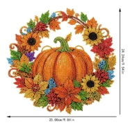 🍂 Autumnal Pumpkin Diamond-Pattern Wreath to Hang – Complete DIY Kit - Image 2