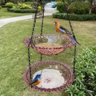 💞50K+ SOLD!🐦🌧️Vintage-Style Bird Feeder with Bath – Hangs anywhere, easy to fill. Attracts robins & blue tits. Perfect for nature lovers. 🏡✨ - Image 8