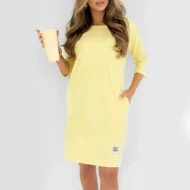 Women's Crew Neck Casual Loose T-Shirt Dress - Image 14