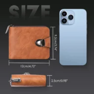 Men's Vintage Compact Zipper Wallet - Image 9