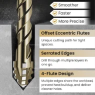 🏆Flash Sale⚡ 50K+ SOLD! 💥High-Strength 4-Flute Serrated Eccentric Drill Bit Kit - Image 4