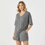 Women's Lounge V-Neck Top & Shorts Set - Image 5