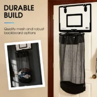 🎉FLASH DEAL 50% OFF – Over-the-Door Basketball Laundry Hamper | Creative Score Game, Big Black Mesh Net, Acrylic/Wood Backboard, No-Drill Install 🚪🏀 - Image 3
