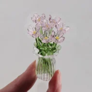Miniature Colored Glass Flower Figurine Set - Image 18