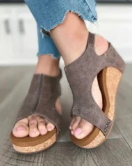 🔥Save 50% off🔥Women's Leather Platform Wedge Orthopedic Sandals - Image 5