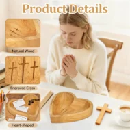 💖🎁2026 Mother's Day Gifts 50% Off--🎁Heart-shaped wooden bowl for prayer - Image 4